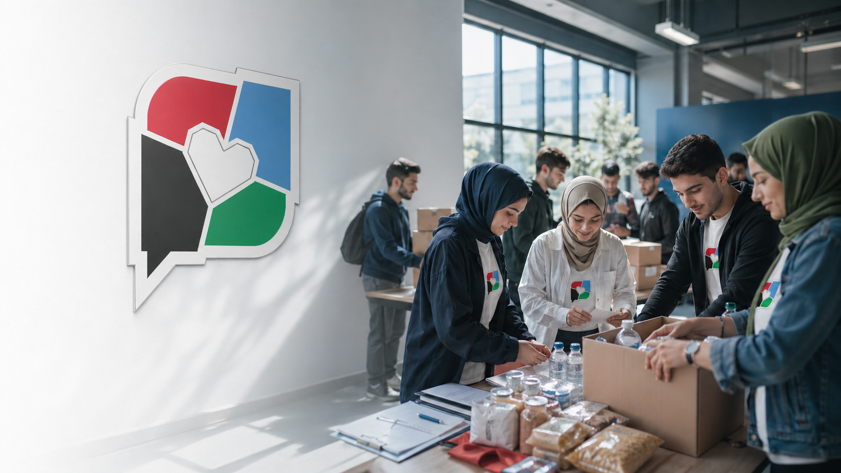 Gönüllü gençlerin yardım hazırlığı